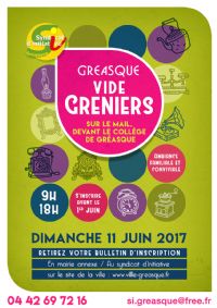 Vide-greniers de printemps. Le dimanche 11 juin 2017 à Gréasque. Bouches-du-Rhone.  09H00